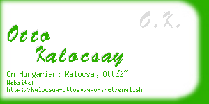 otto kalocsay business card